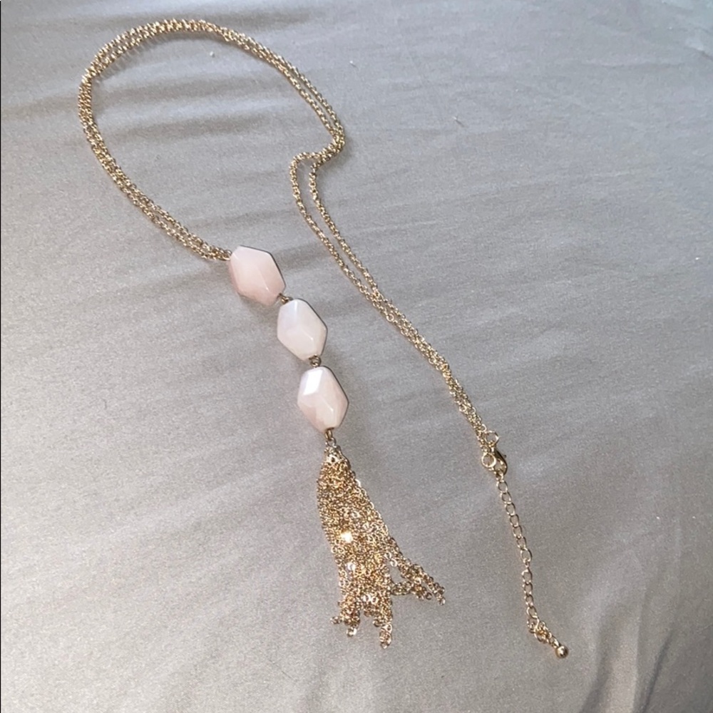 beautiful rose quartz chain necklace